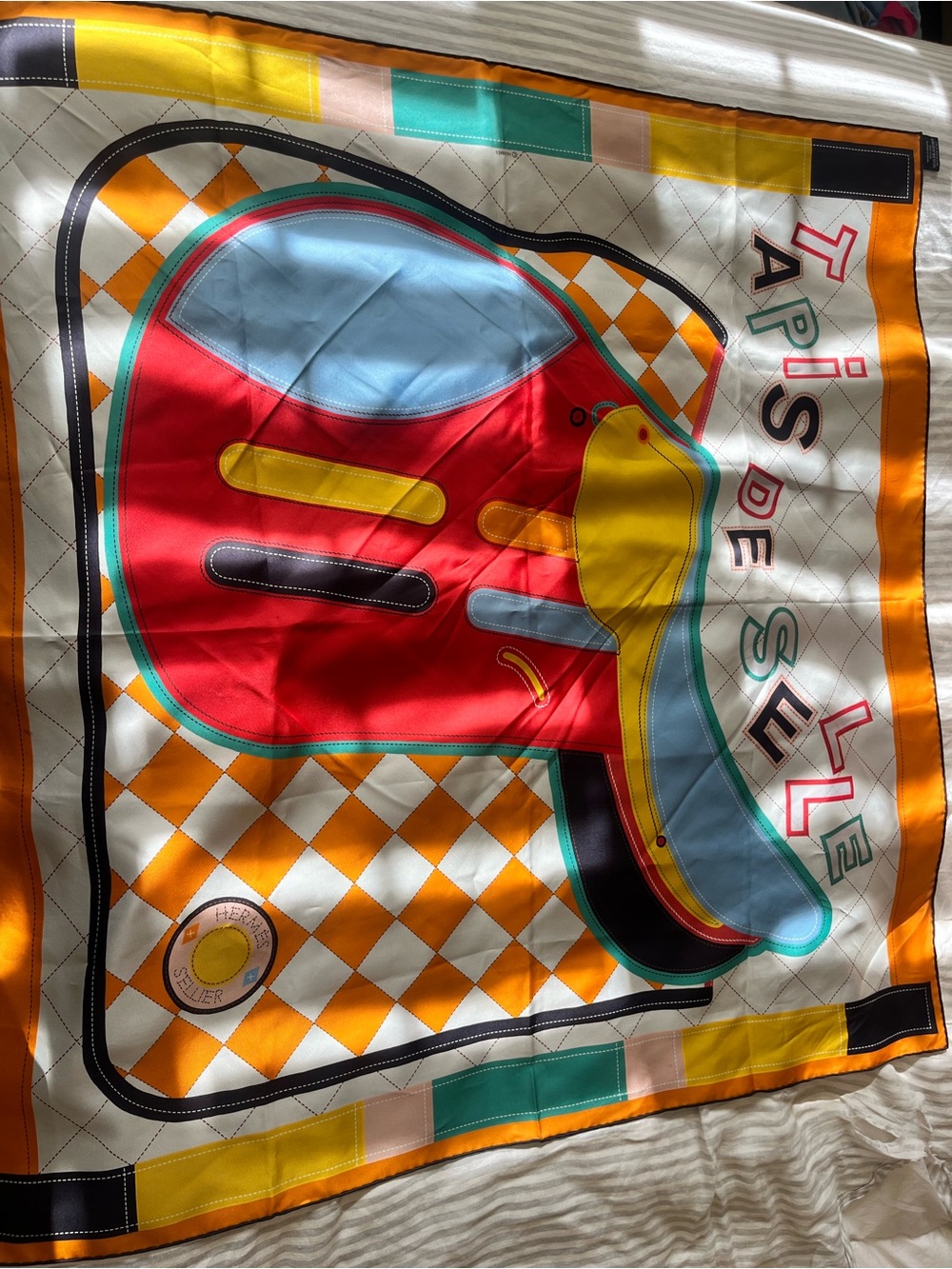 Hermes Tapis De Selle 90cm silk scarf with box - Picture 2 of 7